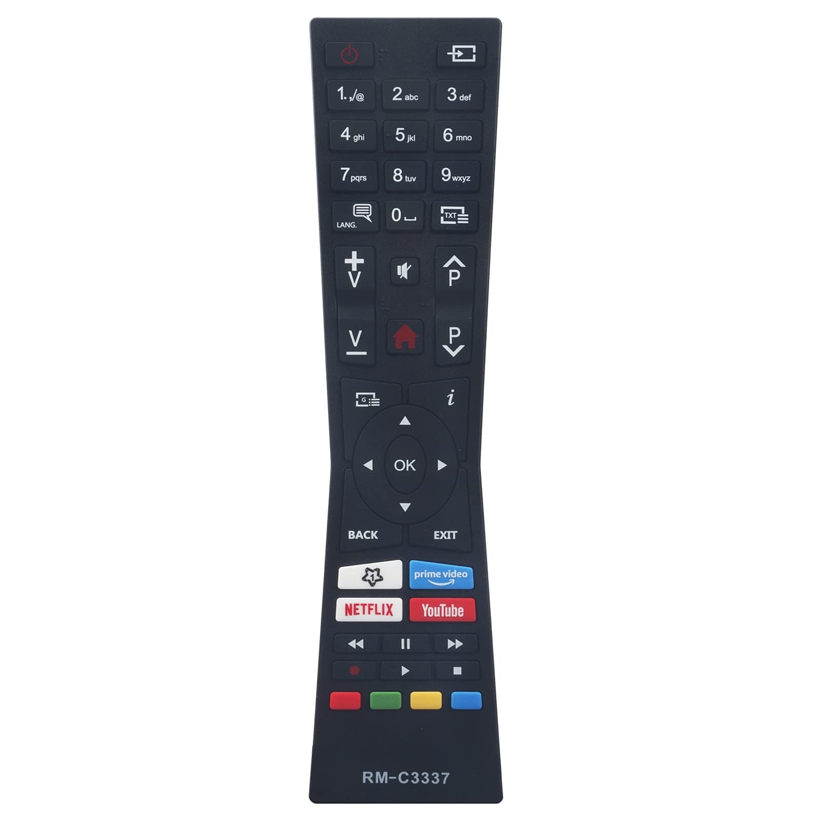 RM-C3337 Remote Replacement for JVC TV LT24VH5900 LT32V5020 LT32V55LFA LT32V55LHA LT39VFQ390I LT40VF52M LT43V55LFA LT50V67LUA LT50VU6900 LT50VUQ390I LT55VU3900 LT55VU6900 LT58VU6905 LT22VF52LLT24VH52L