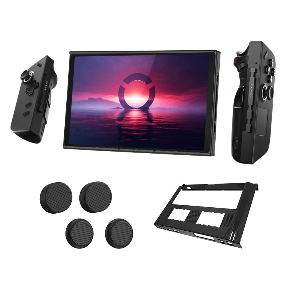 BeisDirect Protective Case for Lenovo Legion Go Handheld Console Monitor Protective Case + Silicone Rocker Cover, Hard Shell Skin Case with Thumb Covers for Legion Go Accessories (Black)