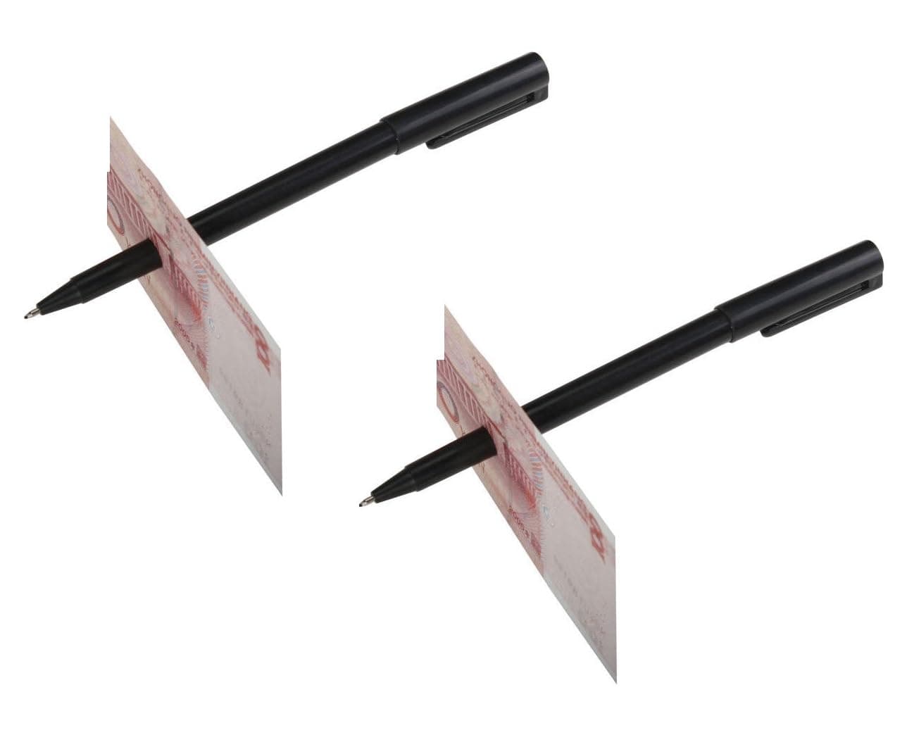 2Pcs Prank Magic Props Trick Party Toys- (Pen Through Money)