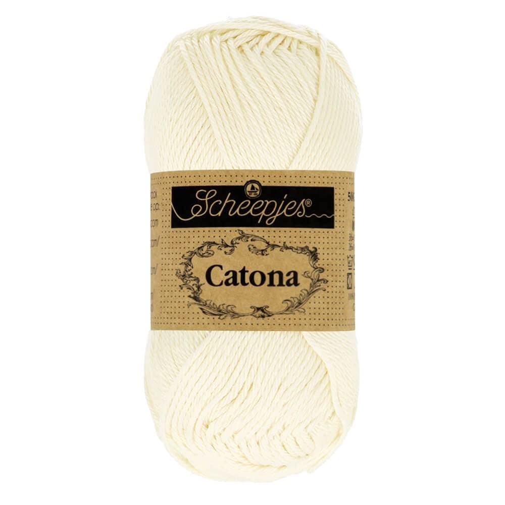 Scheepjes Catona Cotton Yarn, 1.76 oz (50 g), Old Lace 130, 1 Ball