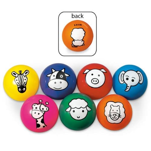 MAC-T PE07363E Aniball Soft Inflatable Ball, Animal Cartoon Characters, Grades K - 12, (Set of 7)