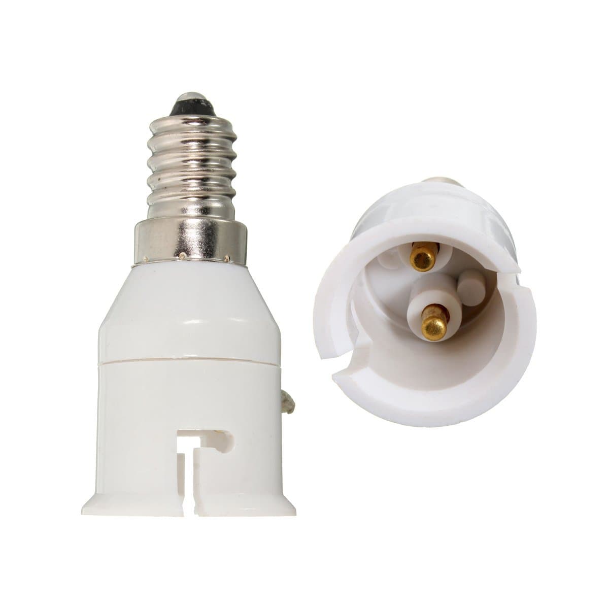 E14 To B22 Lamp Socket Converter (White) - Pack of 2