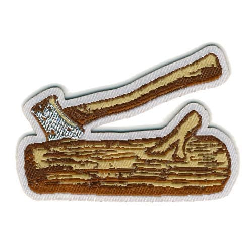 Log and Axe Woven Fun Badge