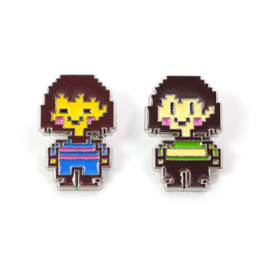 Undertale Character Metal Enamel Brooch Pin Frisk Chara Sans Flowey Pin