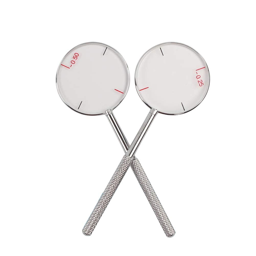 Artibetter 2pcs Round Optical Cross Cylinder Lens Tool Set diopters Optical Instruments diopters kit (0.25/0.5)