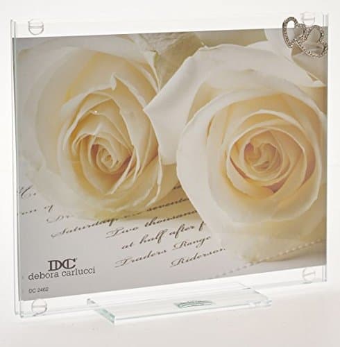 Debora Carlucci Italian Photo Frame With Double Hearts and Swarovski Crystals