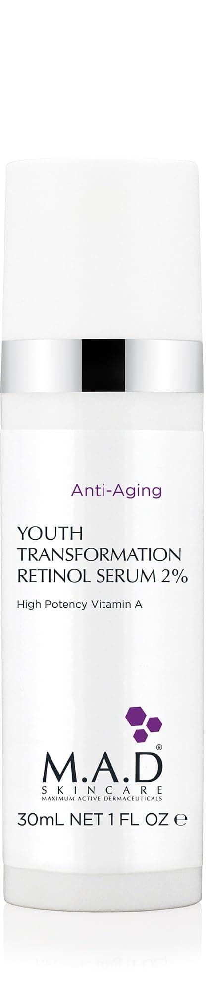 YOUTH TRANSFORMATION RETINOL SERUM 2% - Professional Anti-Aging Solution for Wrinkles & Acne-Prone Skin | Clears Blemishes & Large Pores | Hyaluronic Acid & Amino Acids | 1oz