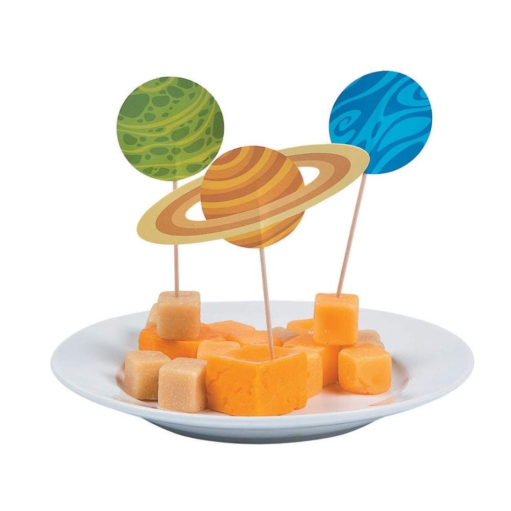 Fun Express SPACE PARTY FOOD PICKS (25PC) - Party Supplies - VBS Vacation Bible School Supplies/Decor - 25 Pieces