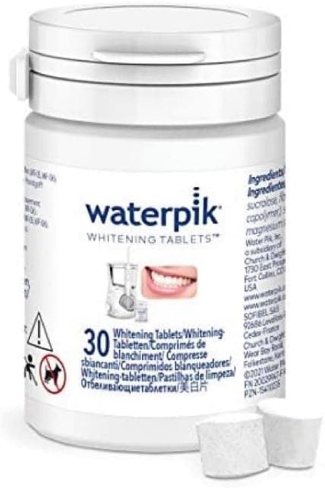 Waterpik Whitening Water Flosser Tablets - Fresh Mint Flavour - Compatible With WF-05 and WF-06 Models - Pack of 30