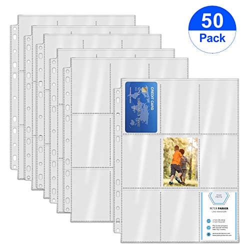 Spnavy 450 Pockets Trading Card Sleeves Storage Album Pages Card Collector Wallet Sleeves Set Transparent Game Card Holder for Skylanders, Pokemon, Top Trumps, Baseball, Football, Basketball Card