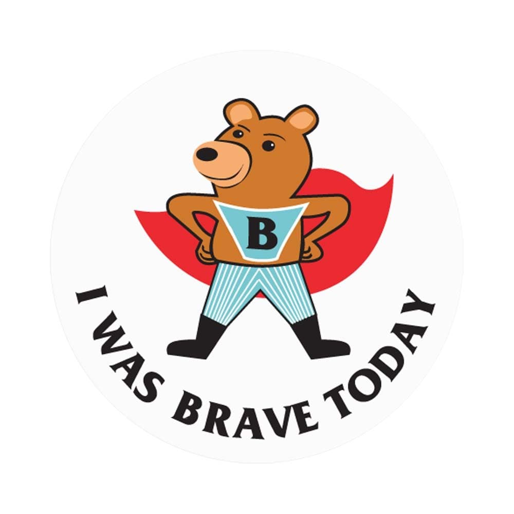 59708873 Label, "I was Brave Today", 2" Circle, White (Pack of 250)