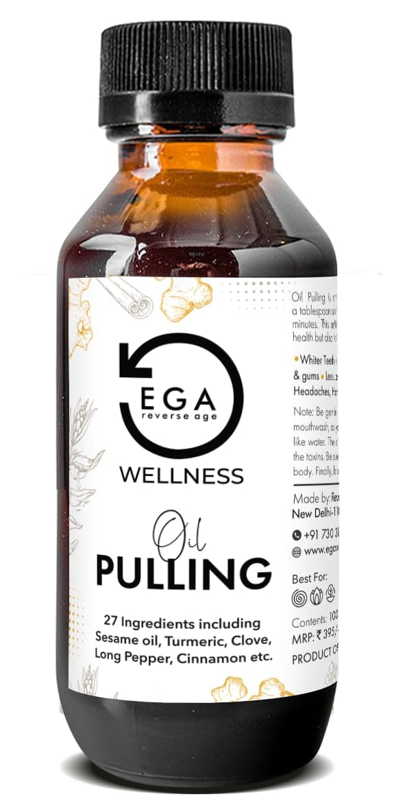 Oil Pulling 100ml | Ayurvedic Oil For Oil Pulling Deep Cleanses Mouth, Removes Toxins | Prevent Bad Breath, Alleviates Toothache & Sensitivity 100% Vegan Plant