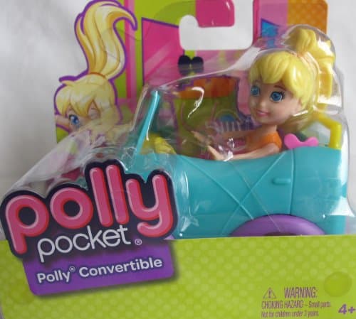 POLLY POCKET Polly's CONVERTIBLE w POLLY DOLL & AQUA Convertible VEHICLE CAR (2012)