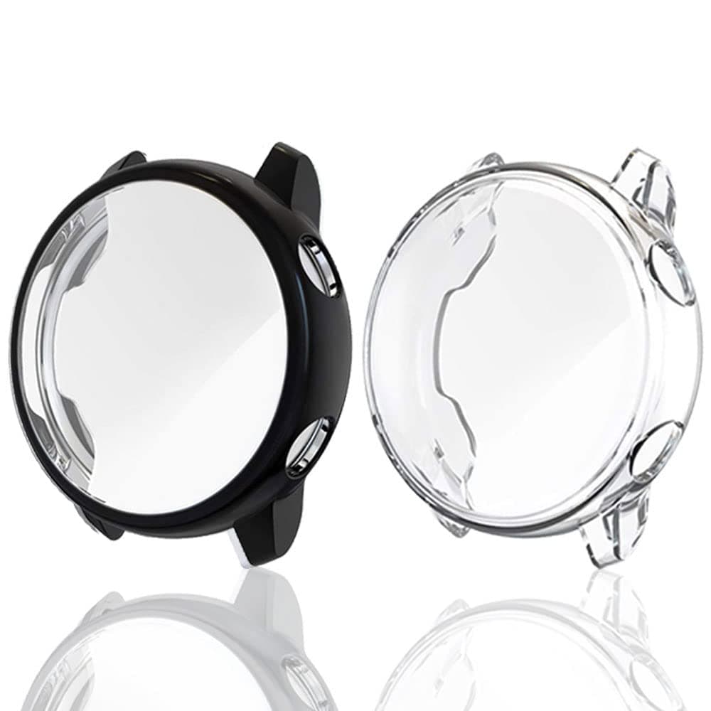 Samsung Galaxy Watch Active 40mm Screen Protector,Cerike All-Around TPU Anti-Scratch Flexible Case Soft Protective Bumper Cover for Samsung Galaxy Watch Active Smartwatch (Clear+Black)