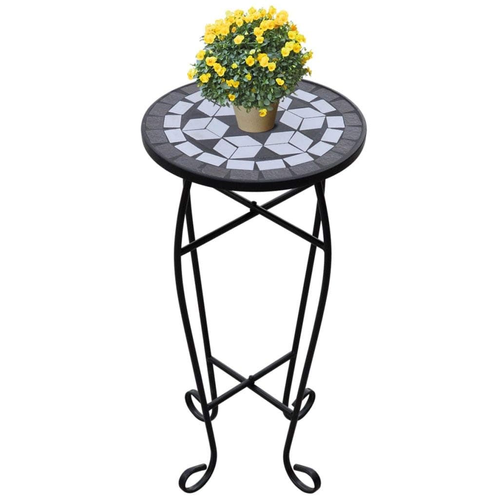 Mosaic Plant Stand, 60cm Outdoor Accent Mosaic Table Garden Display Rack Stool Plant Stands for Home Office