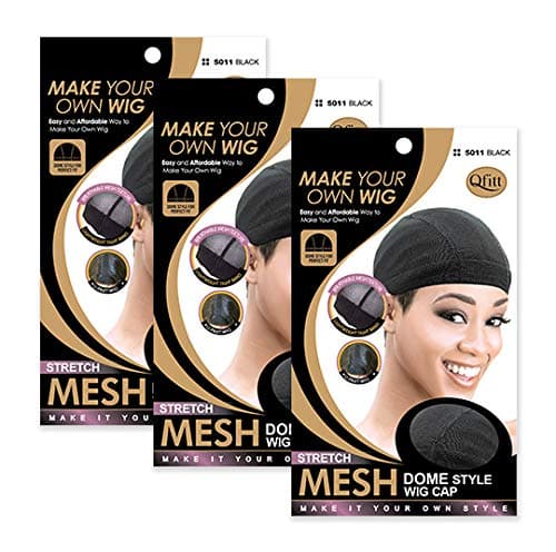 Qfitt (3 Pack) Mesh Dome Style Wig Cap #5011 (3 Count (Pack of 1))