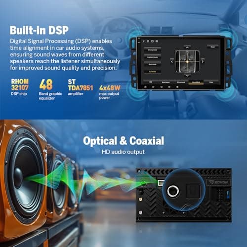 Eonon GMX6S 8" QLED Car Stereo for Chevy/GMC/Buick, 6+64GB, Wireless CarPlay & Android Auto, 4G LTE, WiFi 6, DSP Audio, 1080P Backup Camera, Bluetooth,Steering Control(GMA12S Upgrade)