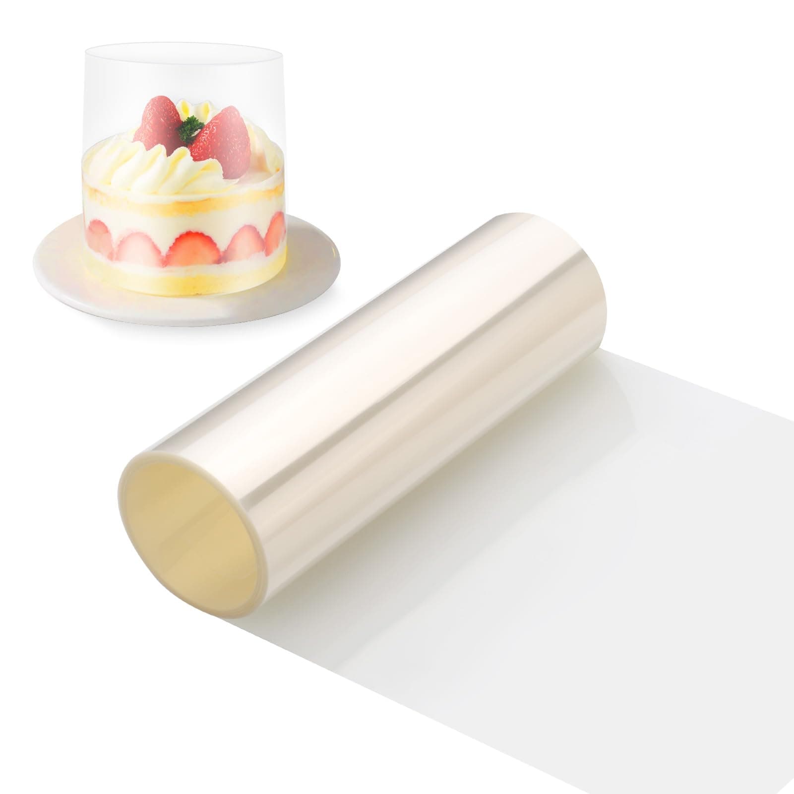 – Acetate Cake Collars, 15cm x 10m Thickened Acetate Sheets, Clear Transparent Acetate Roll for Baking Cakes, Chocolate Mousse Cake, Cake Decorating