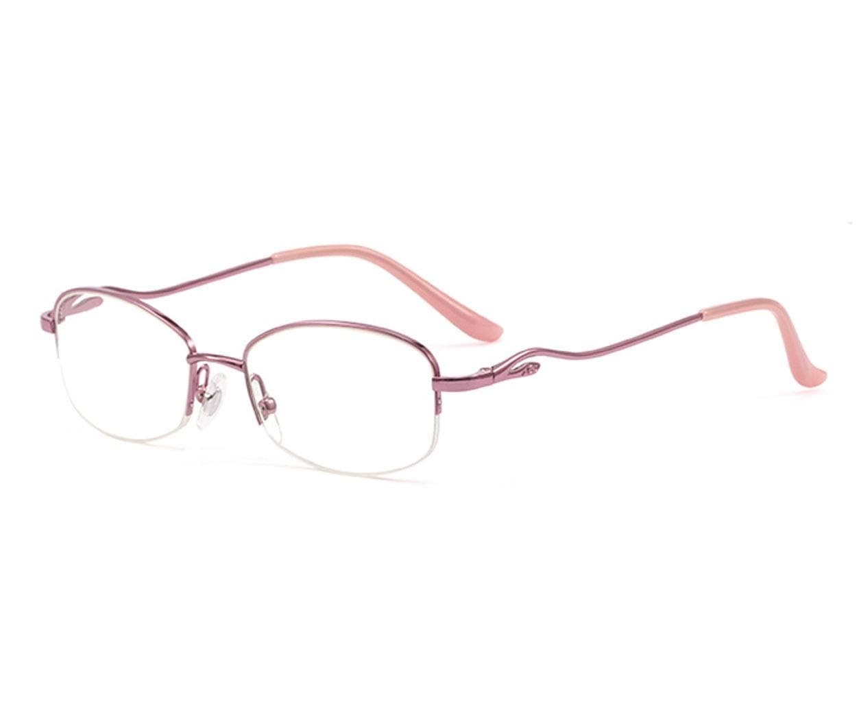 BLHZPD Reading glasses, men's and women's light, anti-blue light, reading old glasses (Color : Pink, Size : 4.0x)