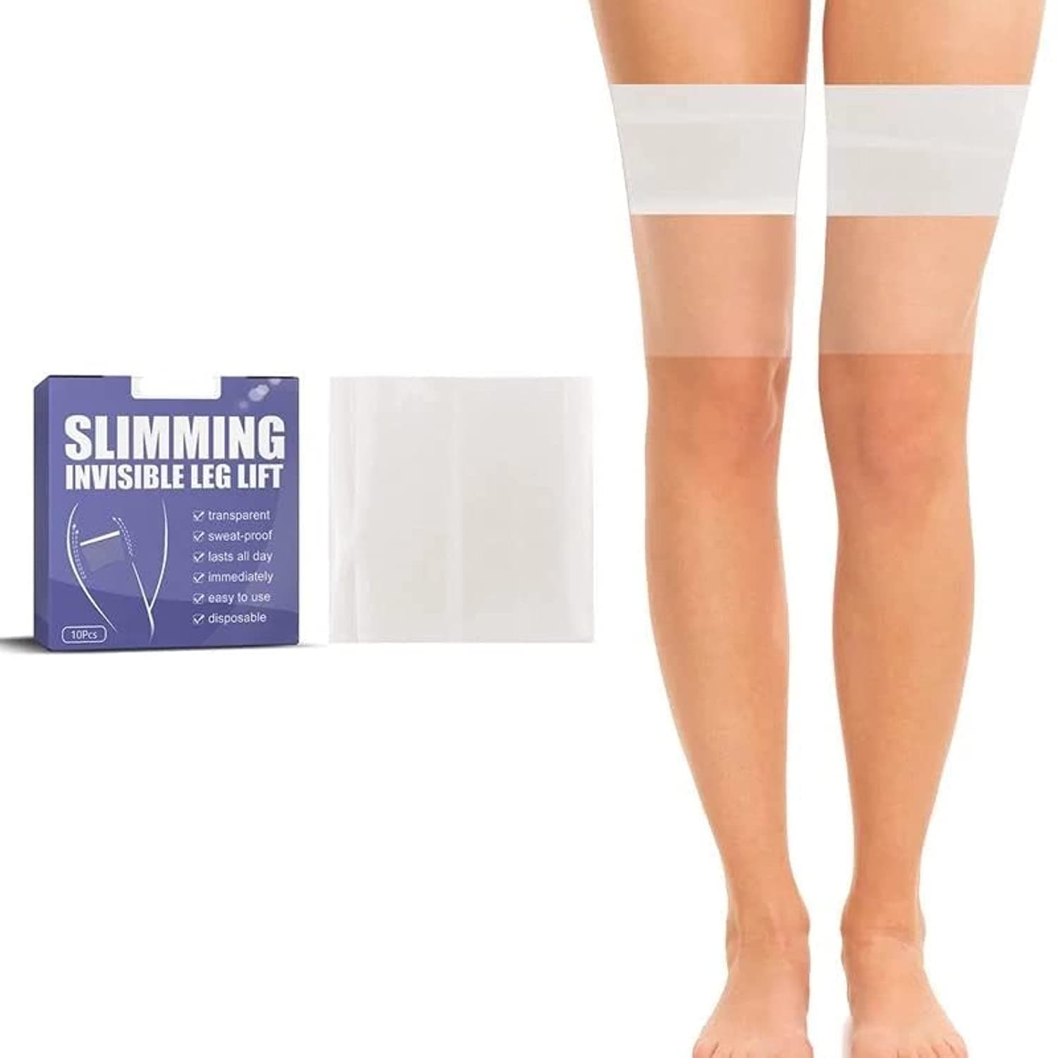 10Pcs Invisible Thin Leg Stickers Fast Lifting Thigh Line Wrinkle Flabby Sagging Skin Tightening Tape Instantly Firming Skin
