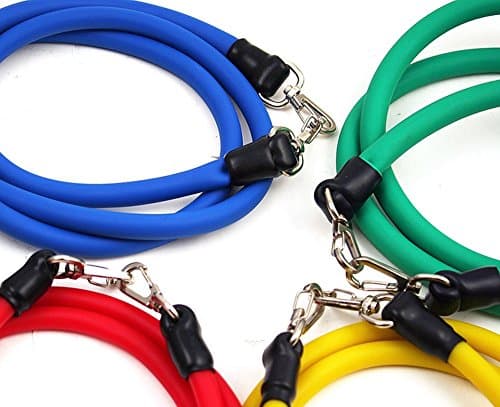 Premium Resistance and Stretch 5 Band Set with Ankle Strap and Resistance Band Carrying Case