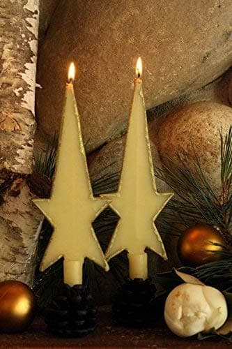 Ivory Stars with Gold Edge Beeswax Candles