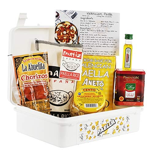 Hangry Kit Spanish Paella Kit, Spanish Rice Dinner with Naturally Smoked Chorizo and Extra Virgin Olive Oil, Gourmet Packaged Meal Box for Two with Recipe Card, Care Package Gift, 100% Guaranteed