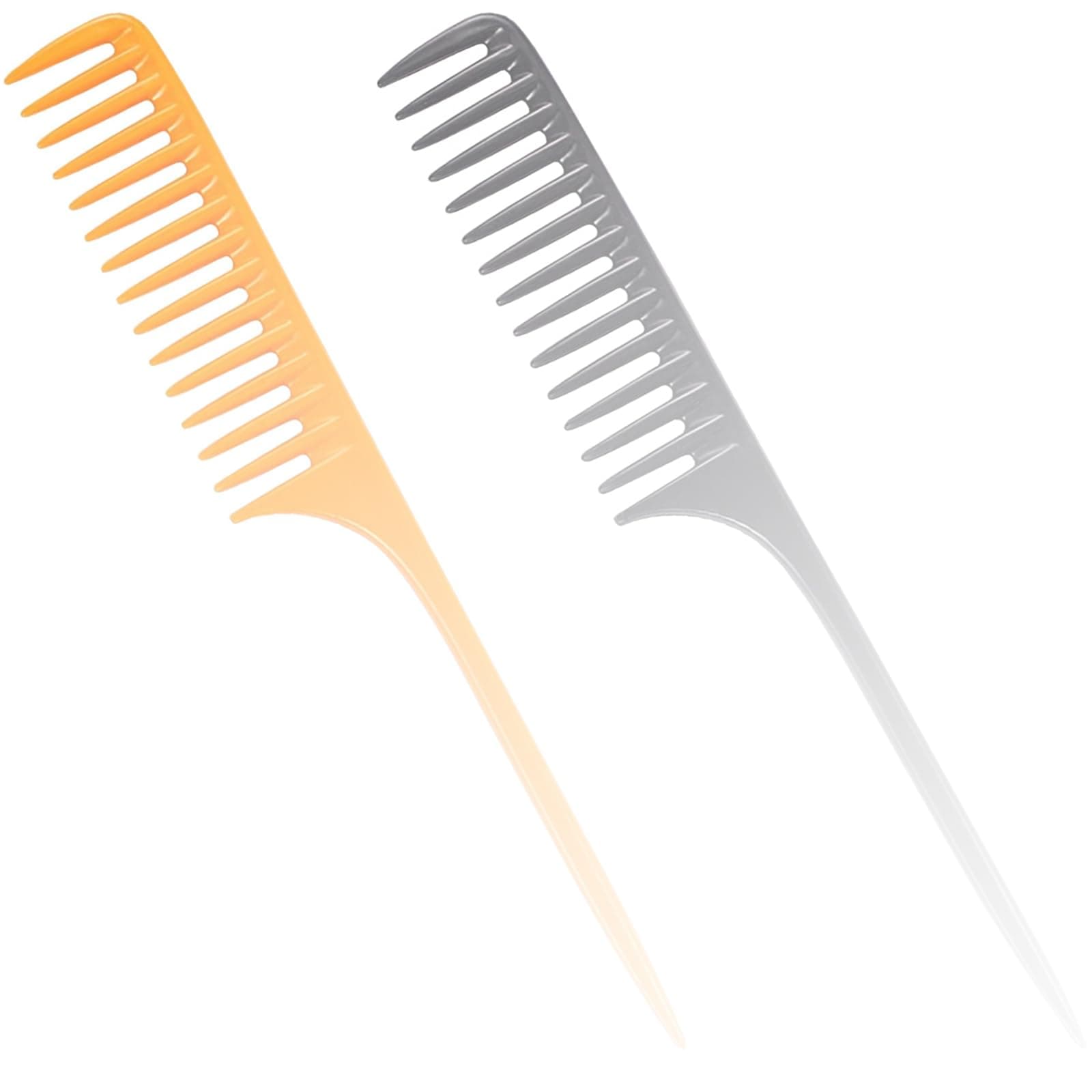 2Packs Wide Tooth Detangling Combs for Curly Hair, Premium Anti-Static Heat Resistant Styling Set with Shower Comb and Teasing Brush for Women and Men