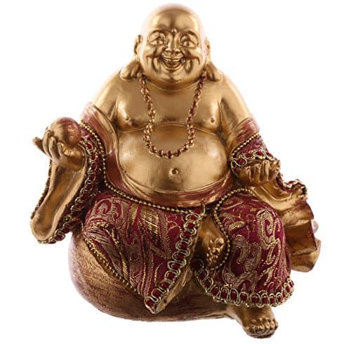 Decorative Chinese Buddha Figurine - With Money Sack