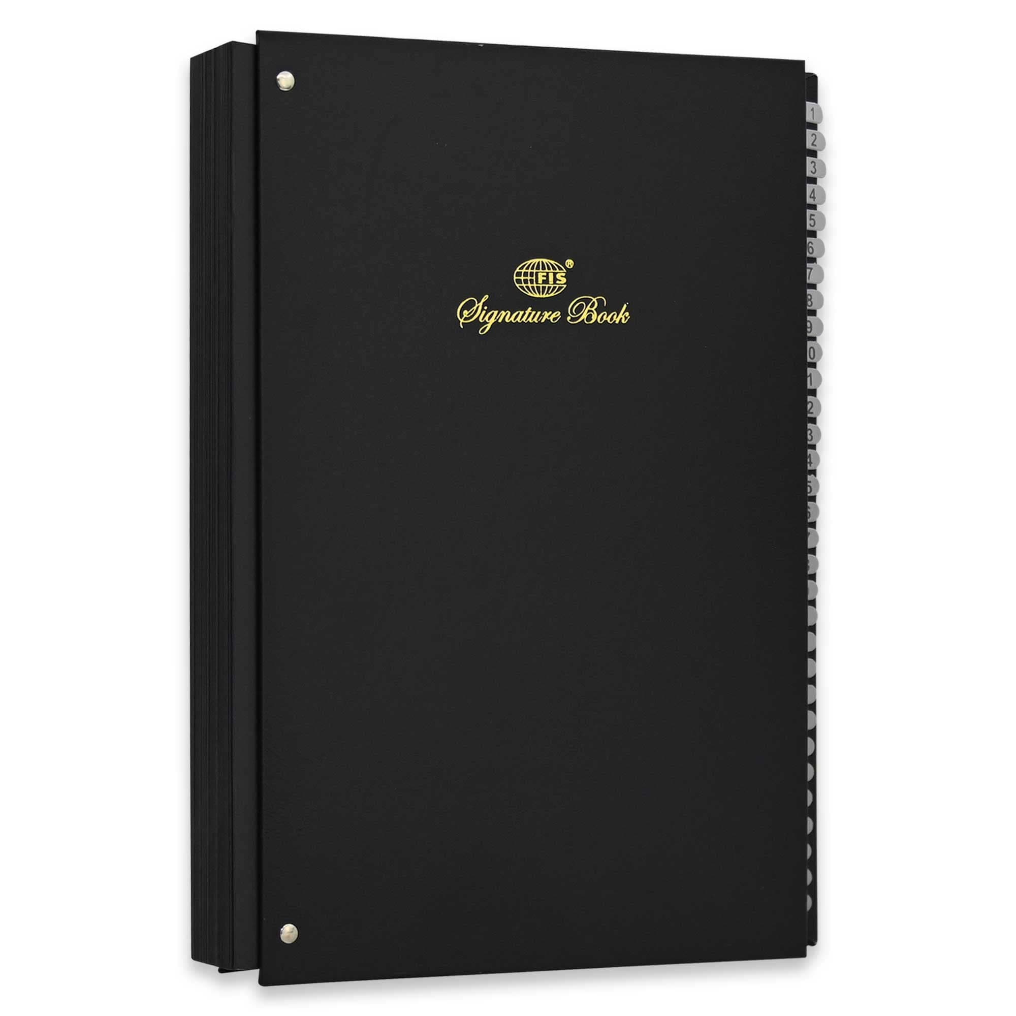 FIS Signature Book, Vinyl Material Cover, 31 Sheets (1-31), Black Color, 240 x 340 mm - FSCL1-31