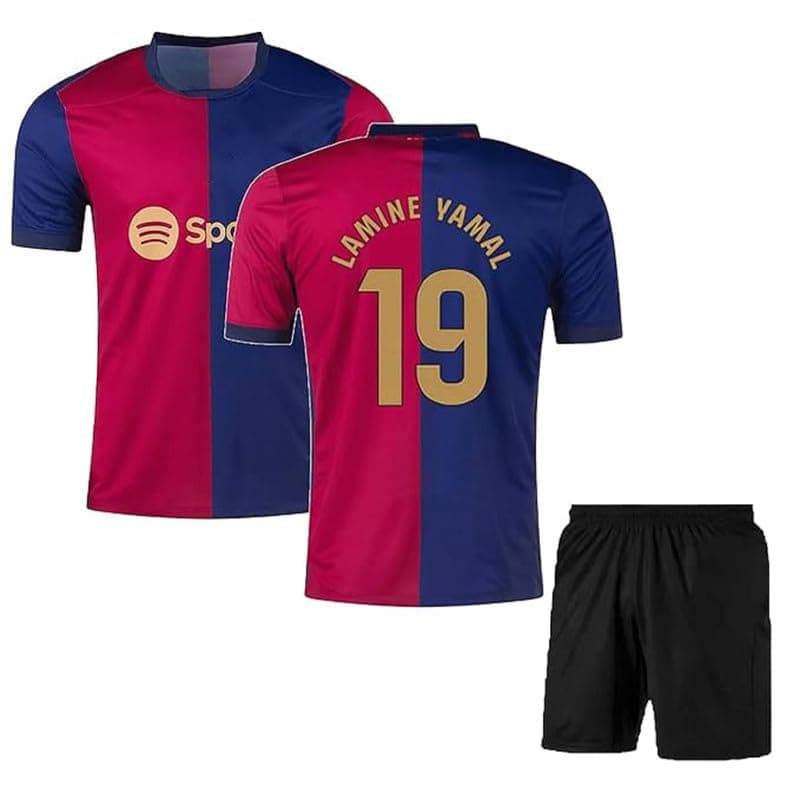 RJMLamine Yamal Jersey Barcelona Tshirt with Shorts 2024/25 for (Men,Kid's,Boy's)