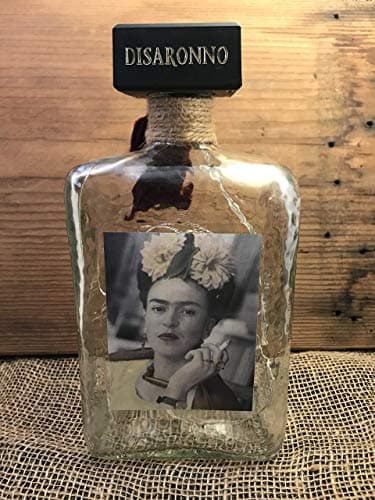 Frida Kahlo Table Light Repurposed Disaronno Bottle