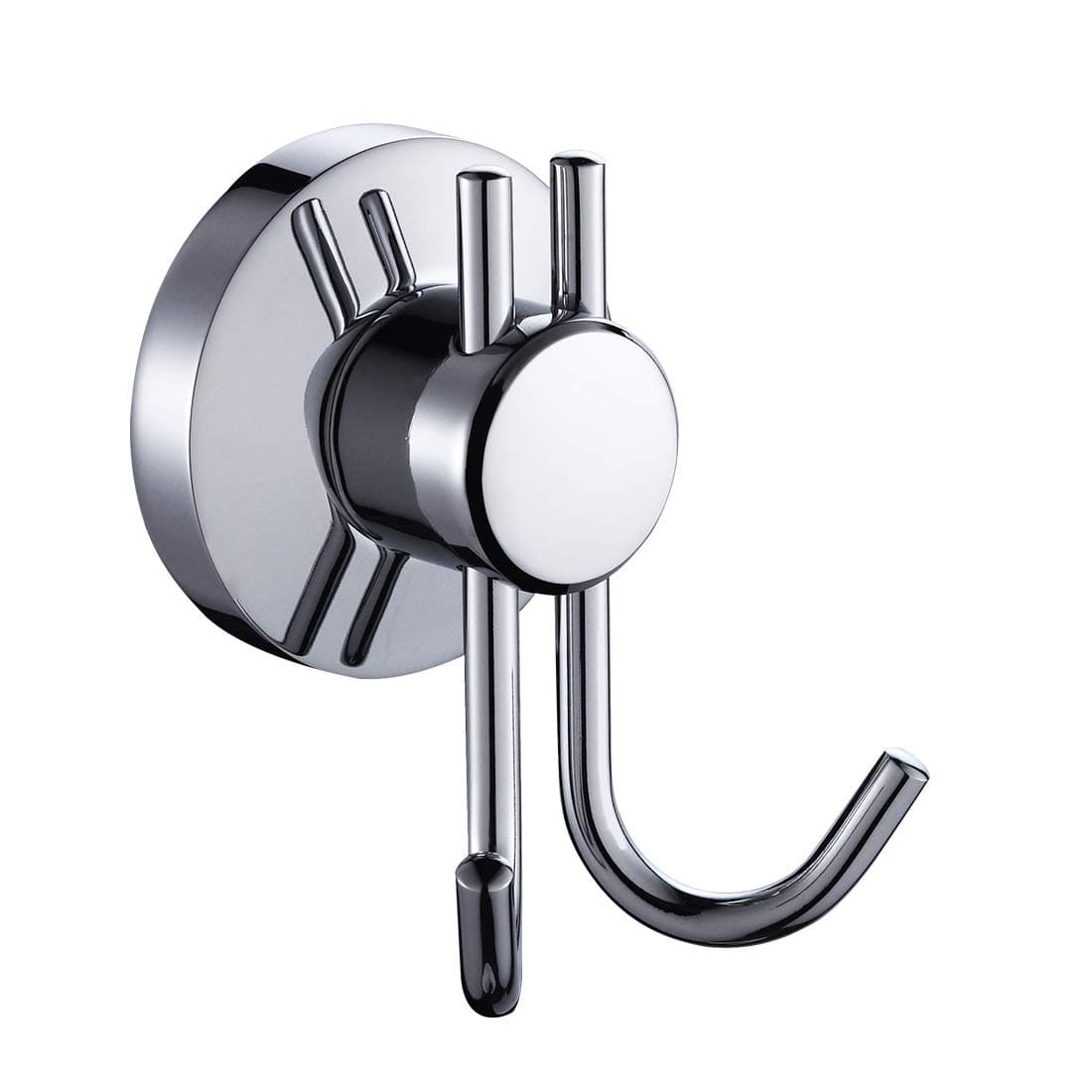 Towel Hooks Screw Door or Wall Mounted Chrome Twin Robe Hook with Hanger for Tea or Hand Towel Coat Hat Keys in Bathroom Kitchen or Office B38924