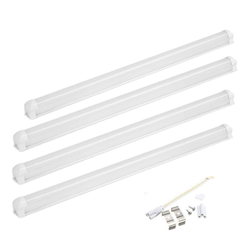 Maidodo 2X T8 Integrated LED Tubes Bulbs G13 4FT 120cm 18W 1620LM 96 LEDs 2835 SMD Natural White 4000-4500K Fluorescent/Neon Tubes w White Cover [Energy Class A+]