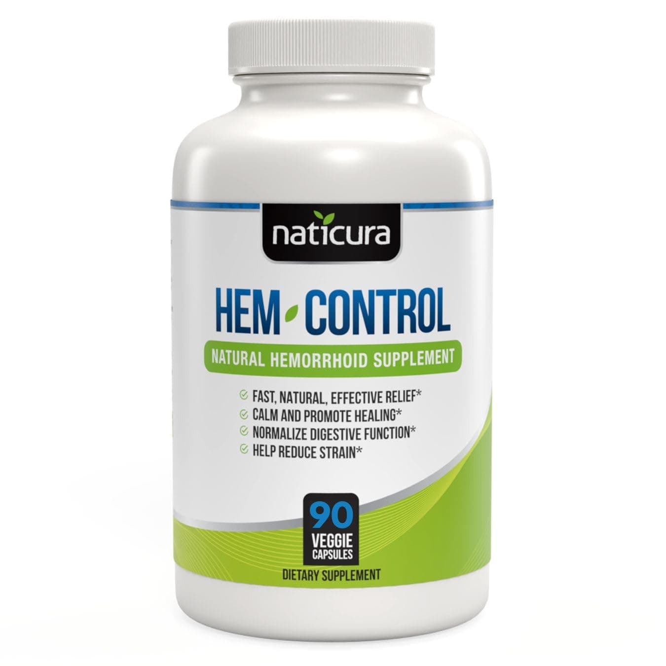 Hem-Control - Fast Effective Hemorrhoid Treatment Supplement - Powerful Formula to Promote Symptom Relief, Shrinking of Hemorrhoids, Ease Discomfort - 90 Vegan Capsules - Made in USA