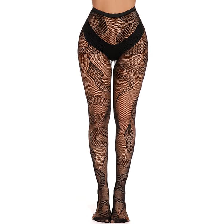 SAFSOU Fishnet tights,Fishnet Stockings Patterned Tights Thigh-High Black Socks Lace Leggings Pantyhose