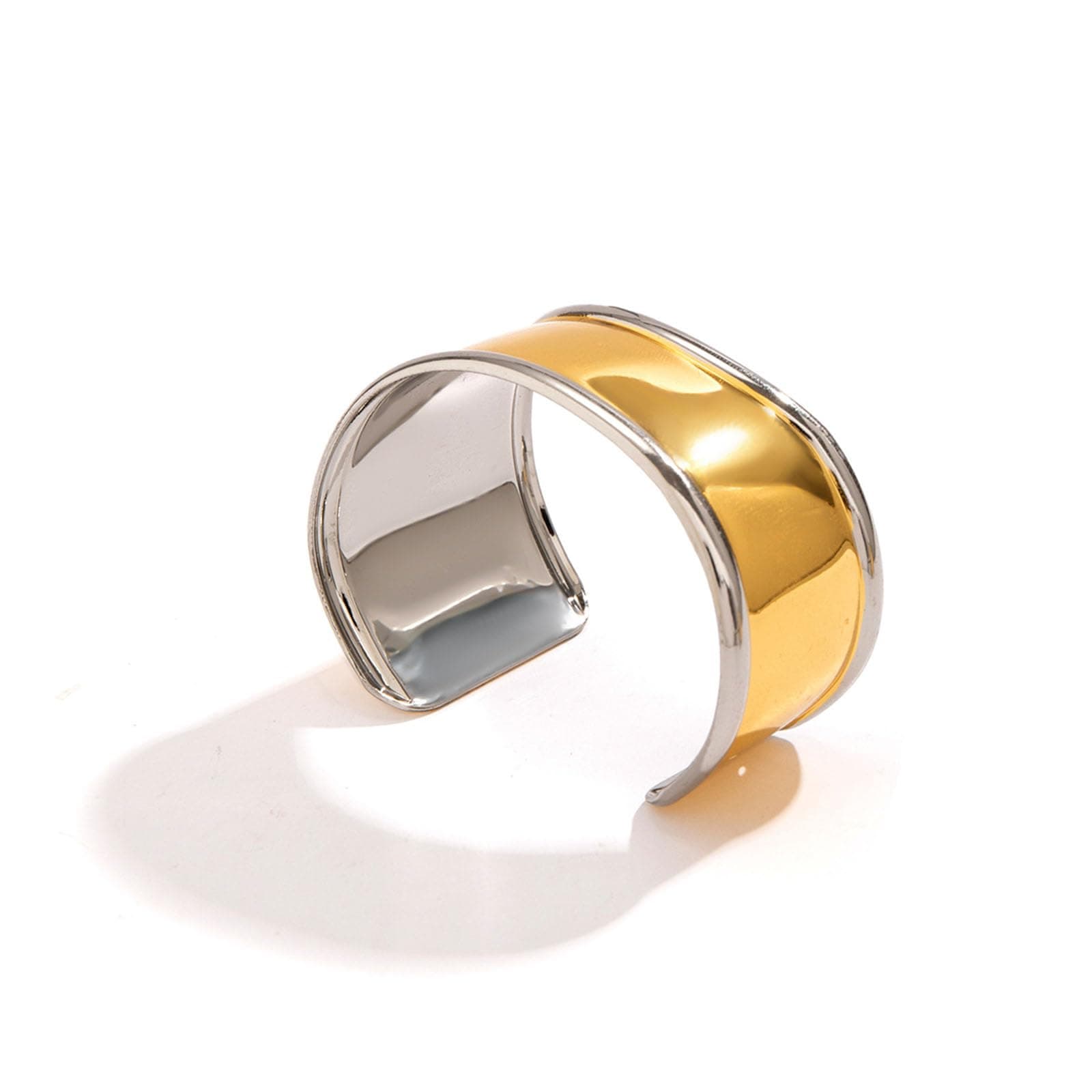 YBMYCM Wide Cuff Chunky 14K Gold Plated Bracelets for Women Open Cuff Bangles Adjustable Wrist Cuff Bracelets Fashion Jewelry for Women