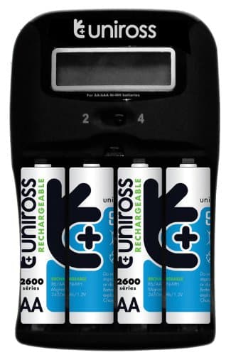 Uniross 1-2hr Charger With 4 X AA 2600 Series Rechargeable Batteries