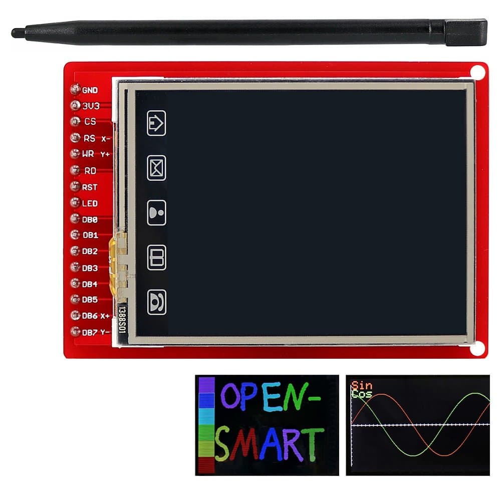 GAOHOU 2.2" TFT LCD Touch Screen Breakout Expansion Board With Touch Pen For Arduino