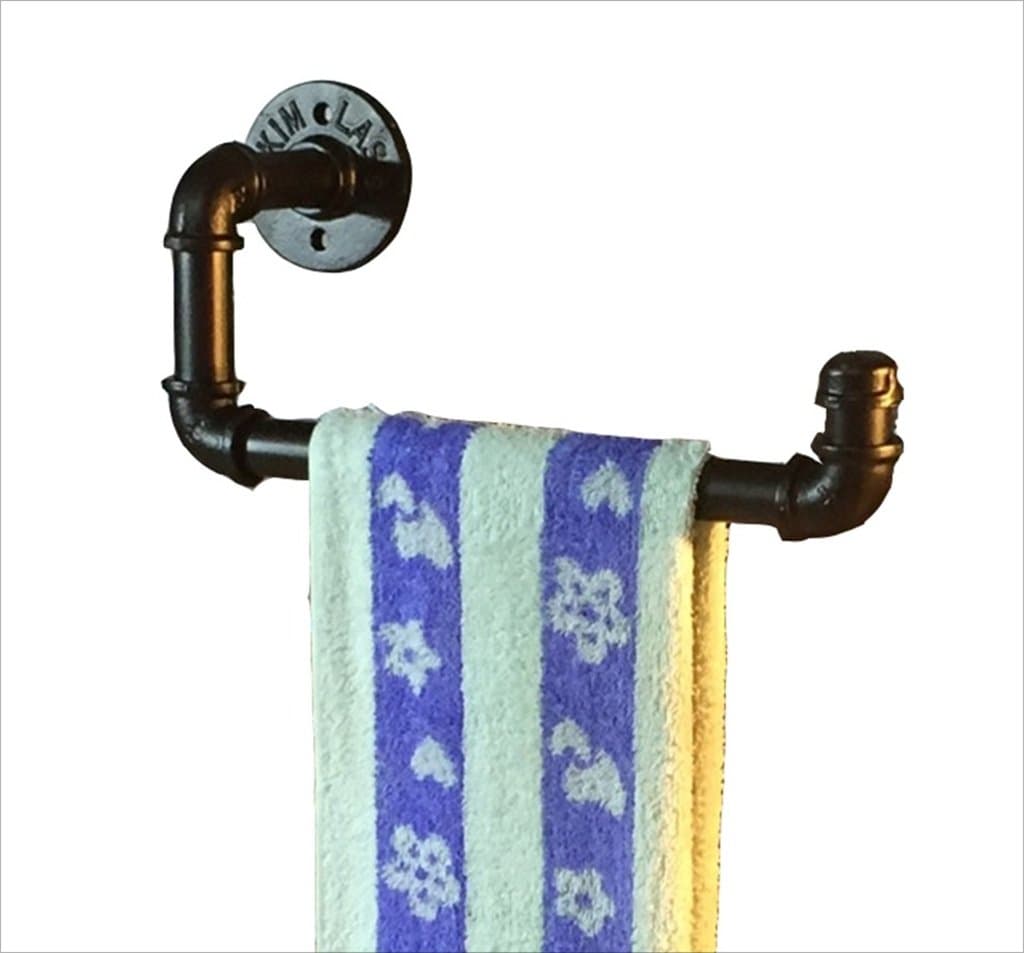 GJbgj Wall Decoration Shelves Retro Iron Water Pipe Wall-mounted Shelf Bathroom Living Room| Towel Bar Vintage Industrial Style 30 * 15CM Wall Mount Shelf