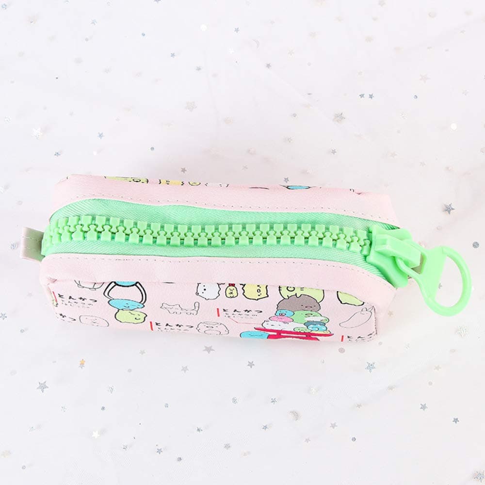 Japan And South Korea Stationery Creative Ice Cream Color Cute Large Pen Bag Pu Leather Personality Pencil Case Large Zipper Student Pencil Bag B 20 * 9.5 * 7Cm