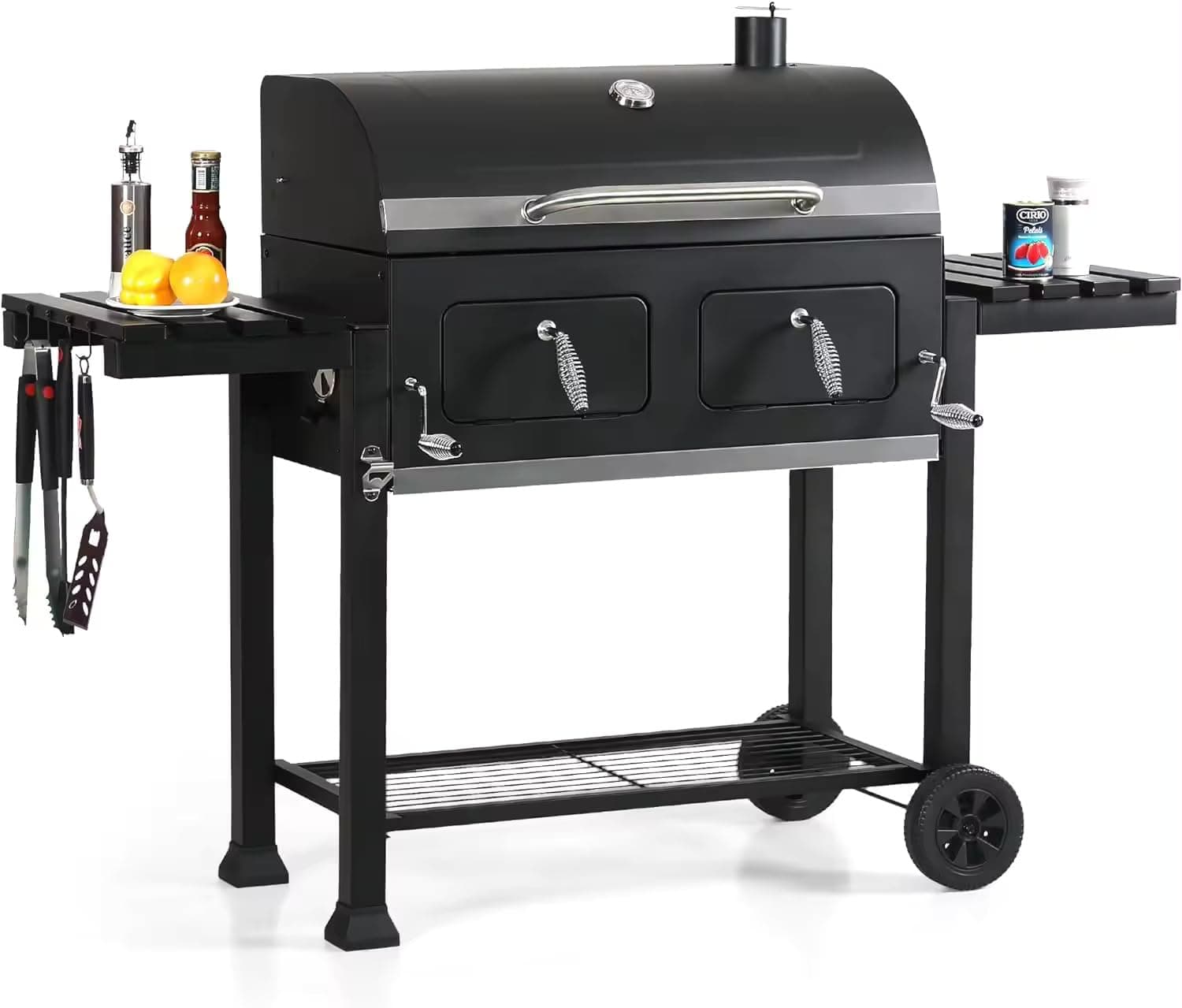 β Suprills XXL Charcoal BBQ Grill With Side Tables & Temperature Gauge - Comprehensive BBQ Accessories for Outdoor Cooking - For The Perfect Barbecue Every Time