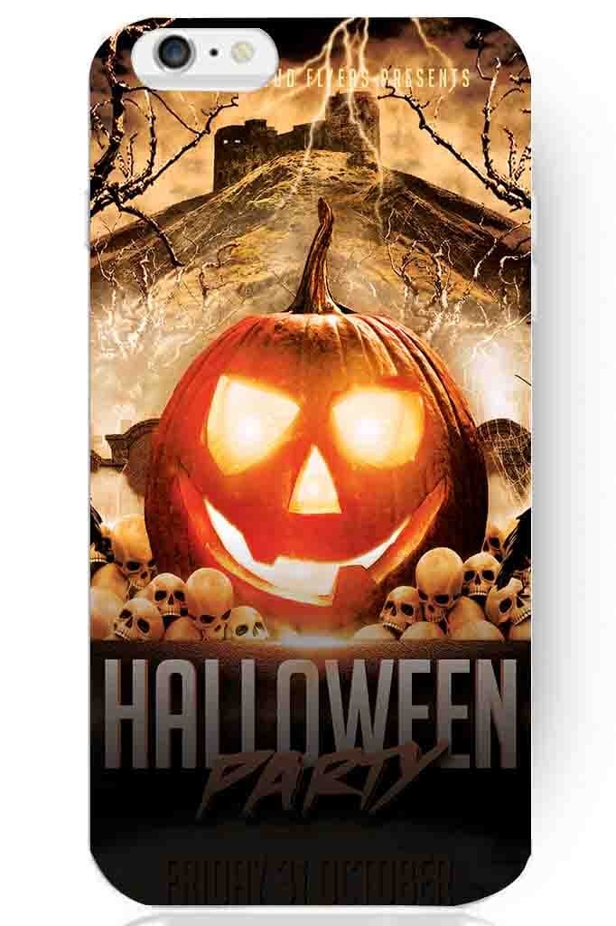 Designed Case Halloween Custom Happy Pumpkin Special Fashion Cute Smile Smiley New Hard Plastic Back Case Cover Housing for Iphone 6 4.7 Inch (#9 Castle Pumpkin Man skull smile)
