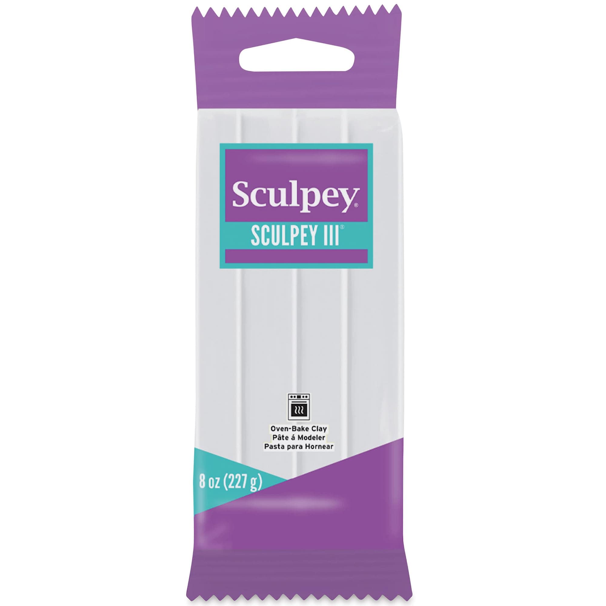Sculpey III Polymer Oven-Bake Clay, White, Non Toxic, 8 oz. bar, great for modeling, sculpting, holiday, DIY, mixed media and school projects. Great for kids and beginners!