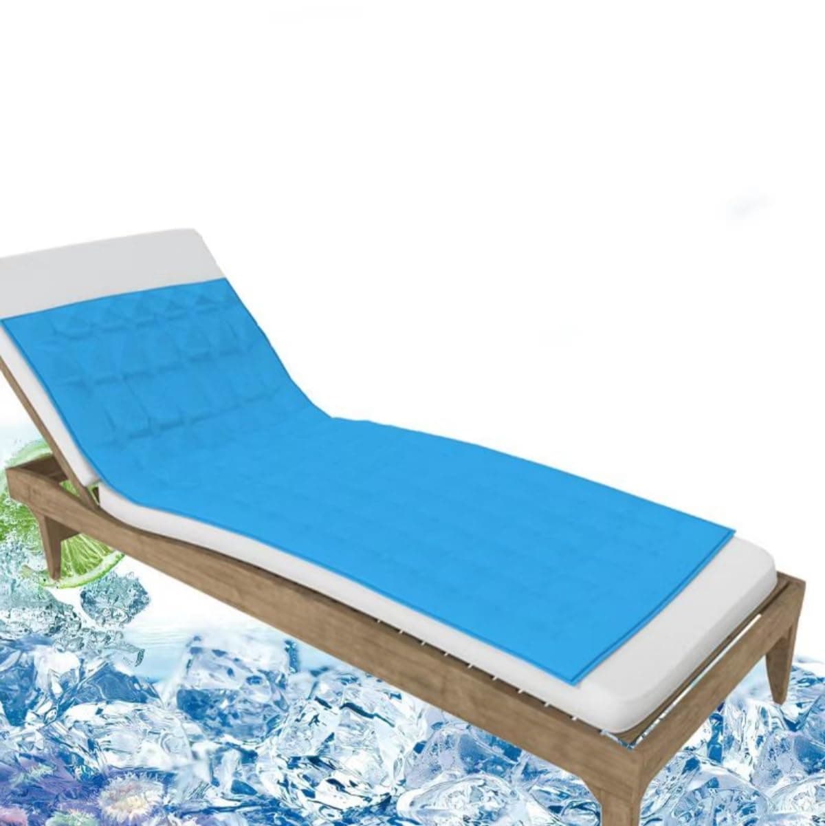 Gel Cooling Mat for Adults, Humans Cool Mat Mattress for Night Sweats &Increase Sleep Quality, Single Bed Sheet Topper Mat Cushion -100% Safe and Clean Beach Mat (170 * 70cm )(Blue)