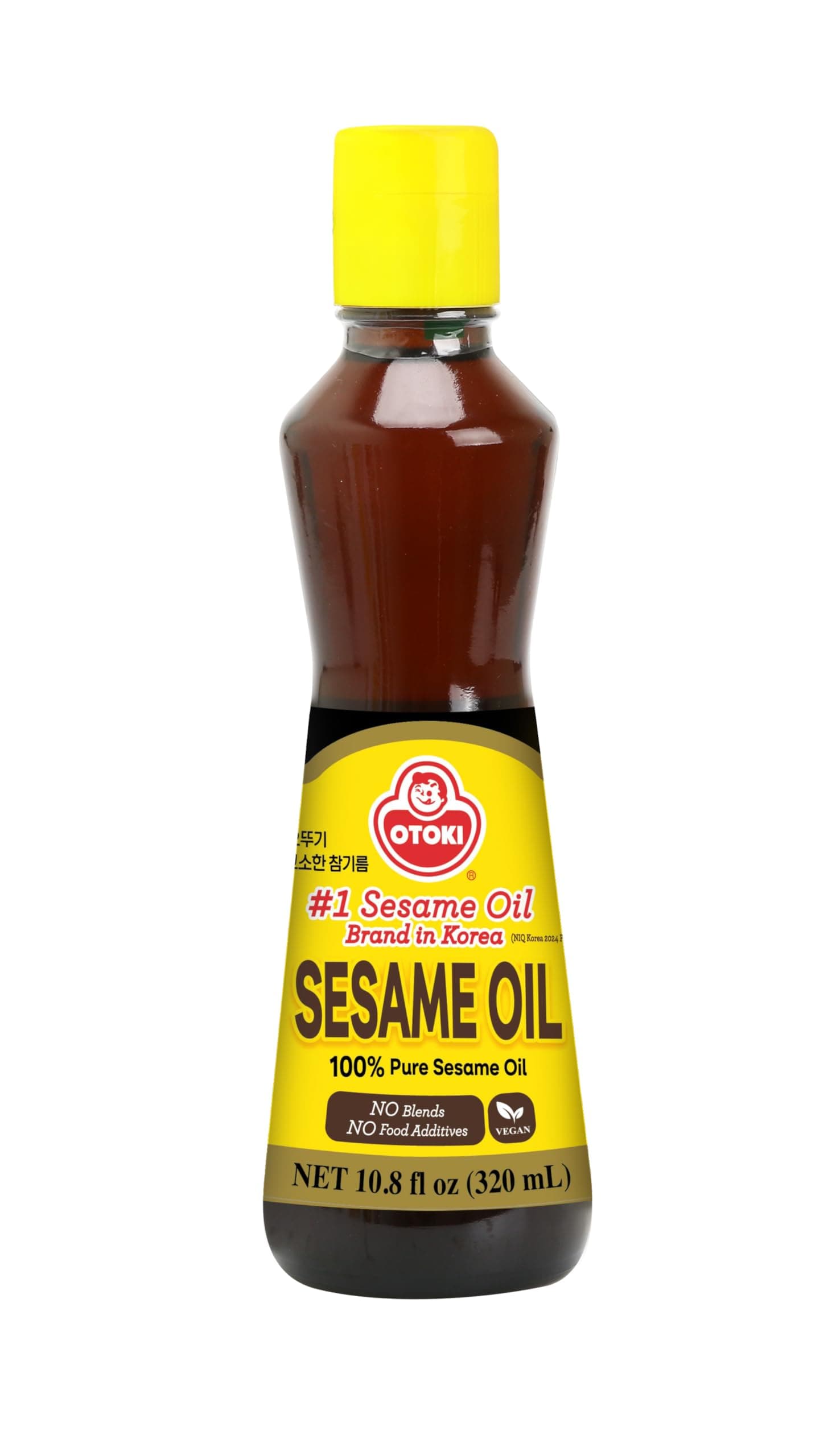 [OTTOGI] 100% Pure Korean Toasted Sesame Oil, Rich & Nutty Flavor for Cooking, Stir-Fry, and Dressings, Traditional Korean Style Oil, 320ml (10.82 fl oz)