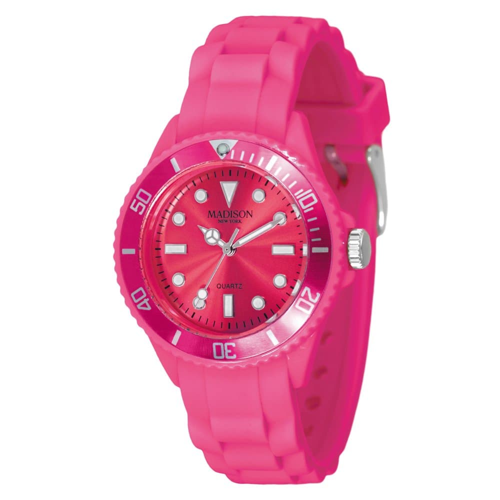 Madison New York Quartz Watch Candy Time Mini Fuchsia with Plastic Strap
