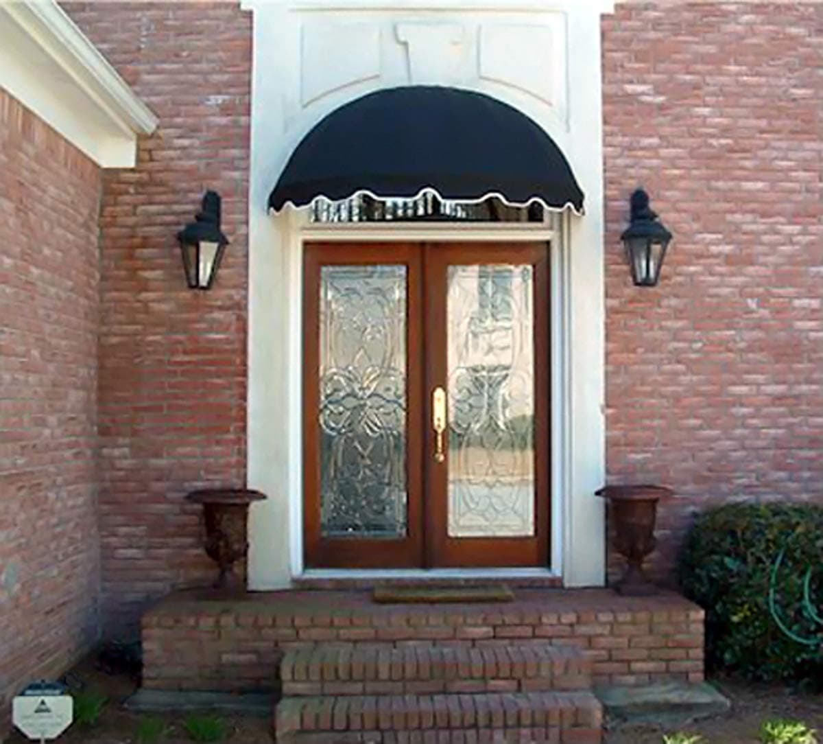 Dome Style Window Awning or Door Canopy 5' Wide in Sunbrella Awning Fabric - Black