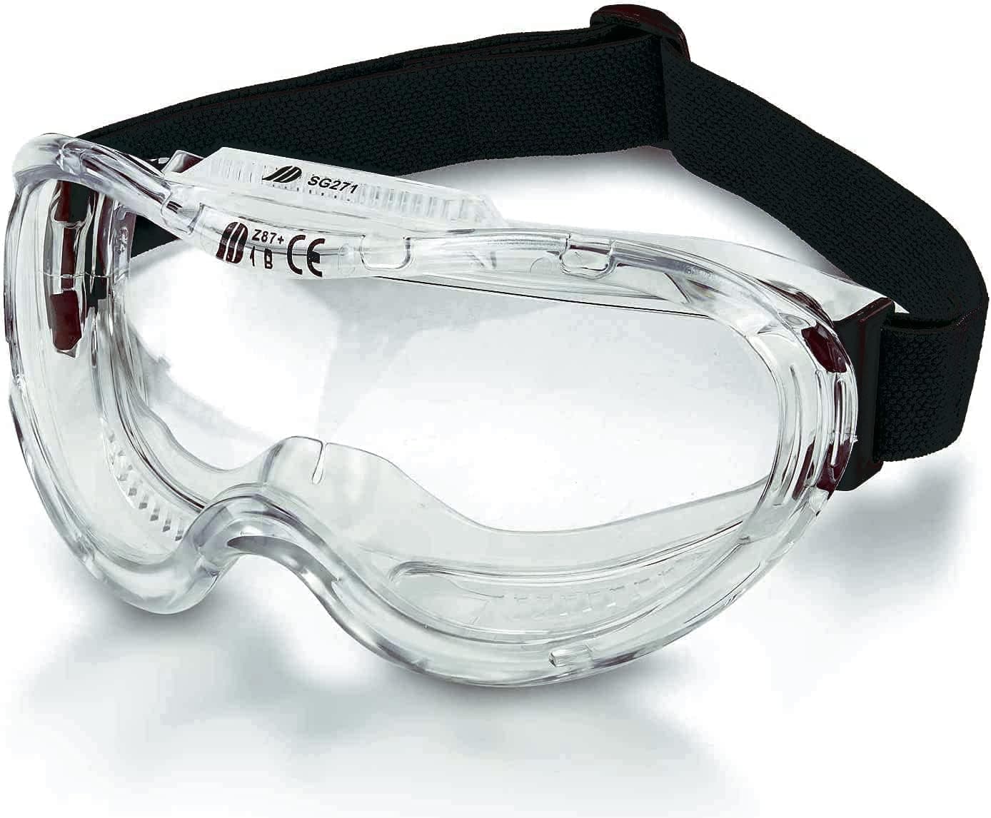 Neiko 53875B Protective Anti-Fog Safety Goggles Eyewear with Wide-Vision, ANSI Z87.1 Approved | Adjustable & Lightweight