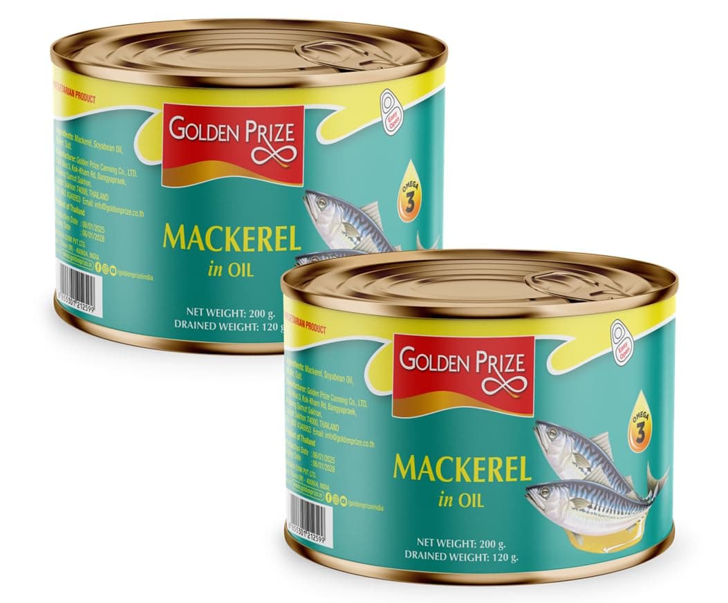 Golden Prize Mackerel In Oil, 200 g (Pack of 2)
